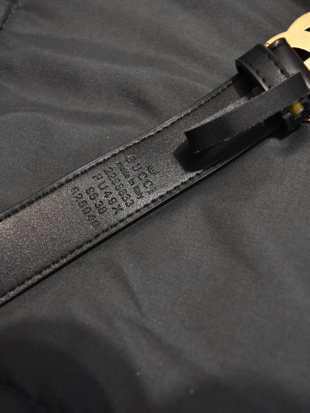 Gucci Marmont Skinny Black Leather Belt Size Small-Medium - Picture 2 of 2